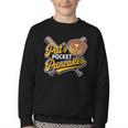 Pat's Pocket Pancakes Baseball Glove Stack Syrup Youth Crewneck Sweatshirt Pat's Pocket Pancakes Baseball Glove Stack Syrup Youth Crewneck Sweatshirt
