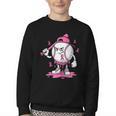 Pink Ribbon Baseball Breast Cancer Awareness Youth Crewneck Sweatshirt Pink Ribbon Baseball Breast Cancer Awareness Youth Crewneck Sweatshirt