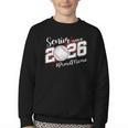 Proud Mama Of A 2026 Senior Baseball Graduation Mom Youth Crewneck Sweatshirt