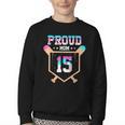 Proud Mom Baseball Player Number 15 Ice Cream Drip Youth Crewneck Sweatshirt Proud Mom Baseball Player Number 15 Ice Cream Drip Youth Crewneck Sweatshirt