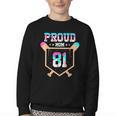 Proud Mom Baseball Player Number 81 Ice Cream Drip Youth Crewneck Sweatshirt Proud Mom Baseball Player Number 81 Ice Cream Drip Youth Crewneck Sweatshirt