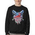 Respect The Drip Baseball American Flag Ice Cream Drip Youth Youth Crewneck Sweatshirt Respect The Drip Baseball American Flag Ice Cream Drip Youth Youth Crewneck Sweatshirt