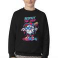 Respect The Drip Baseball Bat Sunglasses Mascot Youth Crewneck Sweatshirt