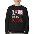 Retro 100 Days Of School Baseball Teacher Student 100 Days Youth Crewneck Sweatshirt Retro 100 Days Of School Baseball Teacher Student 100 Days Youth Crewneck Sweatshirt