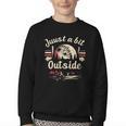 Retro Quote Just a Bit Outside Baseball Vintage Youth Crewneck Sweatshirt Retro Quote Just a Bit Outside Baseball Vintage Youth Crewneck Sweatshirt