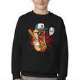 Retro Vintage Baseball Hot Dogs Youth Crewneck Sweatshirt