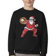 Santa Playing Baseball Baseball Lover Baseballer Xmas Youth Crewneck Sweatshirt Santa Playing Baseball Baseball Lover Baseballer Xmas Youth Crewneck Sweatshirt