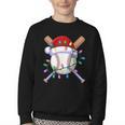 Santa Sports Christmas Baseball Player Youth Crewneck Sweatshirt Santa Sports Christmas Baseball Player Youth Crewneck Sweatshirt