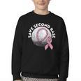 Save 2nd Base Breast Cancer Awareness Pink Ribbon Baseball Youth Crewneck Sweatshirt Save 2nd Base Breast Cancer Awareness Pink Ribbon Baseball Youth Crewneck Sweatshirt