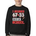 I Scored 6733 100th Days Of School Baseball Six Seven Meme Youth Crewneck Sweatshirt I Scored 6733 100th Days Of School Baseball Six Seven Meme Youth Crewneck Sweatshirt