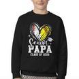 Senior Papa Class Of 2026 Baseball Softball Graduation Heart Youth Crewneck Sweatshirt Senior Papa Class Of 2026 Baseball Softball Graduation Heart Youth Crewneck Sweatshirt