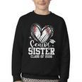 Senior Sister Class Of 2026 Baseball Graduation Heart Youth Crewneck Sweatshirt Senior Sister Class Of 2026 Baseball Graduation Heart Youth Crewneck Sweatshirt