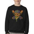Six Seven 6 7 Baseball Skull Drip Halloween Horror Sports Youth Crewneck Sweatshirt