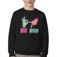 Six Seven 67 Meme Ice Cream Drip Baseball For Boy Kids Youth Crewneck Sweatshirt