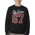Six Seven Meme Boys Girls Kids 67 Baseball Jersey Youth Crewneck Sweatshirt