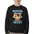 Six Seven Meme Mason Ice Cream Drip Baseball Number 67 Youth Crewneck Sweatshirt Six Seven Meme Mason Ice Cream Drip Baseball Number 67 Youth Crewneck Sweatshirt
