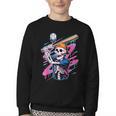 Skeleton Baseball Drip Boy Youth Dripping Baseball Halloween Youth Crewneck Sweatshirt