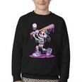 Skeleton Baseball Drip Boys Youth Kids Halloween Youth Crewneck Sweatshirt