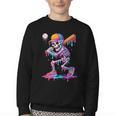 Skelton Playing Baseball Halloween Baseball Drip Boys Kids Youth Crewneck Sweatshirt Skelton Playing Baseball Halloween Baseball Drip Boys Kids Youth Crewneck Sweatshirt