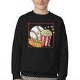 Smiling Baseball Popcorn And Hot-Dog Cartoon Apparel Youth Crewneck Sweatshirt Smiling Baseball Popcorn And Hot-Dog Cartoon Apparel Youth Crewneck Sweatshirt