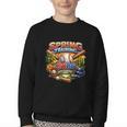 Spring Training 2026 Baseball Fan Retro Palm Cactus Youth Crewneck Sweatshirt