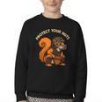 Squirell Baseball Catcher Player Joke Tee Protect Your Nuts Youth Crewneck Sweatshirt Squirell Baseball Catcher Player Joke Tee Protect Your Nuts Youth Crewneck Sweatshirt