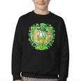 St Patrick Day Baseball Drip Ice Cream Baseball Home Plate Youth Crewneck Sweatshirt