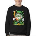 St Patricks Day Baseball Ice Cream Baseball Player Cartoon Youth Crewneck Sweatshirt St Patricks Day Baseball Ice Cream Baseball Player Cartoon Youth Crewneck Sweatshirt