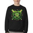 St Patricks Day Baseball Ice Cream Shamrock Baseball Player Youth Crewneck Sweatshirt St Patricks Day Baseball Ice Cream Shamrock Baseball Player Youth Crewneck Sweatshirt