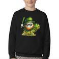St Patrick’s Day Baseball Shamrock Player Youth Crewneck Sweatshirt St Patrick’s Day Baseball Shamrock Player Youth Crewneck Sweatshirt