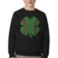 St Patricks Day Shamrock Baseball Saint Paddy's Youth Crewneck Sweatshirt