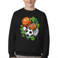 St Patricks Day Shamrock Basketball Baseball Football Soccer Youth Crewneck Sweatshirt St Patricks Day Shamrock Basketball Baseball Football Soccer Youth Crewneck Sweatshirt
