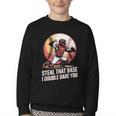 Steal That Base I Double Dare You Baseball Catcher Youth Crewneck Sweatshirt Steal That Base I Double Dare You Baseball Catcher Youth Crewneck Sweatshirt