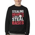 Stealing Hearts Like I Steal Bases Cute Baseball Kids Youth Crewneck Sweatshirt Stealing Hearts Like I Steal Bases Cute Baseball Kids Youth Crewneck Sweatshirt