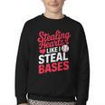 Stealing Hearts Like I Steal Bases Cute Baseball Valentine Youth Crewneck Sweatshirt Stealing Hearts Like I Steal Bases Cute Baseball Valentine Youth Crewneck Sweatshirt