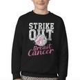 Strike Out Breast Cancer Baseball Warrior Youth Crewneck Sweatshirt Strike Out Breast Cancer Baseball Warrior Youth Crewneck Sweatshirt