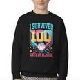 I Survived 100 Days Of School Baseball Drip Students Teacher Youth Crewneck Sweatshirt I Survived 100 Days Of School Baseball Drip Students Teacher Youth Crewneck Sweatshirt