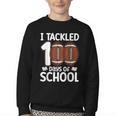 I Tackled 100 Days Of School Baseball Player Kids Teacher Youth Crewneck Sweatshirt I Tackled 100 Days Of School Baseball Player Kids Teacher Youth Crewneck Sweatshirt