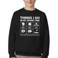 Things I Do Spare Time Baseball Player Men Women Kids Youth Crewneck Sweatshirt