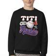 Titi Rookie Of Year 1st Birthday Baseball Theme Matching Youth Crewneck Sweatshirt