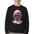 Valentine Baseball Catcher Mask Ice Cream Drip Tee For Boys Youth Crewneck Sweatshirt Valentine Baseball Catcher Mask Ice Cream Drip Tee For Boys Youth Crewneck Sweatshirt