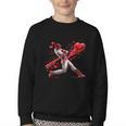 Valentine Baseball Player Drip Youth Crewneck Sweatshirt Valentine Baseball Player Drip Youth Crewneck Sweatshirt