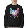 Valentines Baseball Heart Dripping Ice Cream Gen Z Alpha Youth Crewneck Sweatshirt Valentines Baseball Heart Dripping Ice Cream Gen Z Alpha Youth Crewneck Sweatshirt