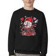 Valentines Baseball Toddler Boys Kids Dabbing Baseball Drip Youth Crewneck Sweatshirt