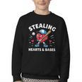 Valentines Day Baseball Stealing Hearts Bases Boys Kids Men Youth Crewneck Sweatshirt Valentines Day Baseball Stealing Hearts Bases Boys Kids Men Youth Crewneck Sweatshirt
