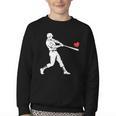 Valentines US Baseball Player Silhouette Heart Youth Crewneck Sweatshirt Valentines US Baseball Player Silhouette Heart Youth Crewneck Sweatshirt