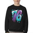 Vintage Baseball 76 Number Youth Crewneck Sweatshirt