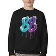 Vintage Baseball 88 Number Youth Crewneck Sweatshirt