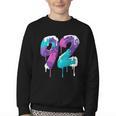 Vintage Baseball 92 Number Youth Crewneck Sweatshirt