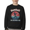 Vintage Baseball Batter Retro Sports Circle Graphic Youth Crewneck Sweatshirt